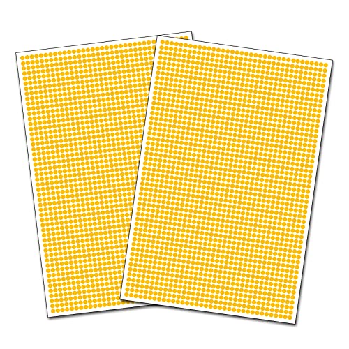 3600 Klebepunkte 5mm 18 verschiedene Farben selbstklebend Aufkleber Inventur Kreise Punkte Markierung (K018 Sonnengelb) von Finest-Folia