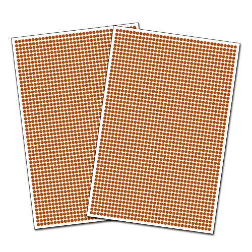 3600 Klebepunkte 5mm runde Punkte Aufkleber Inventur Kreise Markierung selbstklebend Sticker wetterfest (K018 Haselnussbraun) von Finest-Folia