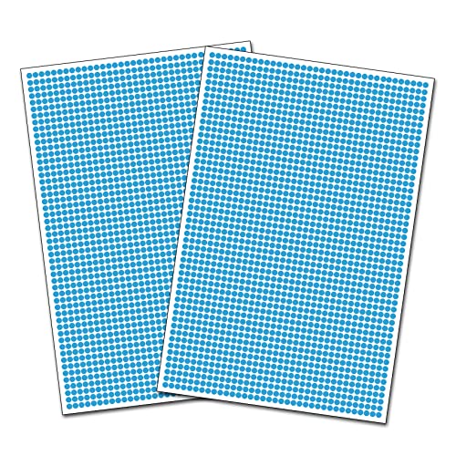 3600 Klebepunkte 5mm runde Punkte Aufkleber Inventur Kreise Markierung selbstklebend Sticker wetterfest (K018 Lichtblau) von Finest Folia