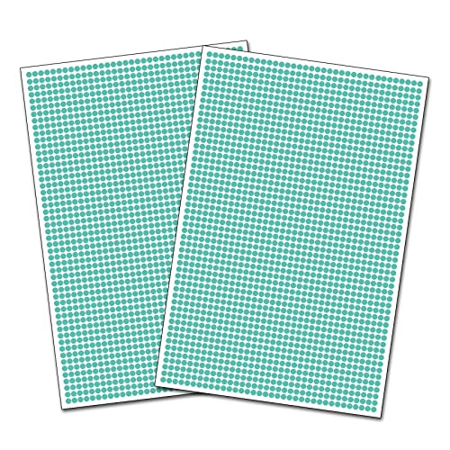 3600 Klebepunkte 5mm runde Punkte Aufkleber Inventur Kreise Markierung selbstklebend Sticker wetterfest (K018 Mint) von Finest Folia