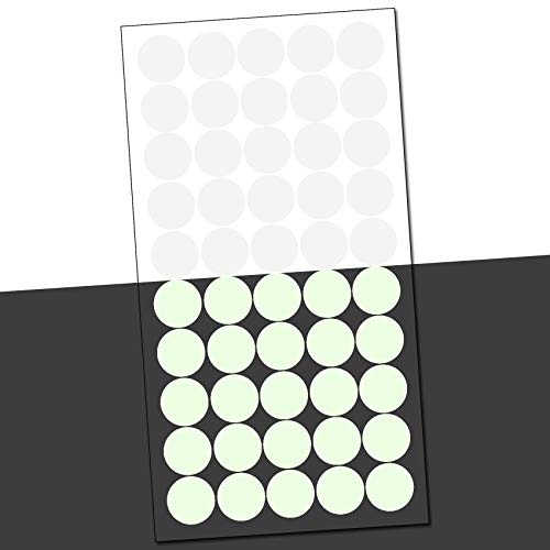 50 Leuchtende Aufkleber Punkte im Set Nachtleuchtend Phosphoreszierende Wandsticker Markierung Hinweis Folie ((K008) Kreise) von Finest Folia