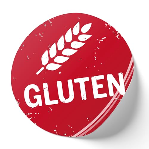 500x Produkt Aufkleber Bio, Vegan, Glutenfrei, Laktosefrei, Vegetarisch, von Finest-Folia (R002 Gluten) von Finest Folia