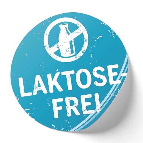 500x Produkt Aufkleber Bio, Vegan, Glutenfrei, Laktosefrei, Vegetarisch, von Finest-Folia (R002 Laktosefrei Blau) von Finest Folia