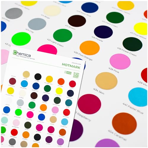 Farbkarte für Textilfolie Din A4 Format Textil Plotterfolie Musterkarte zum Auswählen der Farbe echte Farbfelder Musterstücke zur Farbwauswahl (22 Ultraflex S, Revolution) von Finest Folia