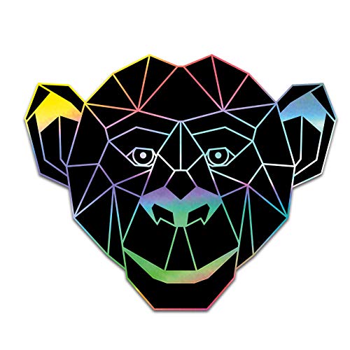 2 x Polygon Tier Sticker Hologramm Aufkleber Tiere Origami Geometrisch Selbstklebend Kunst für Auto Motorrad Laptop Kühlschrank Wand Dekor R117 (Affe) von Finest Folia