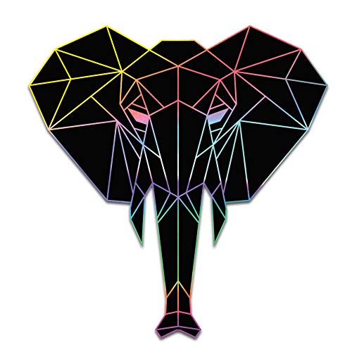 Finest Folia 2 x Polygon Tier Sticker Hologramm Aufkleber Tiere Origami Geometrisch Selbstklebend Kunst für Auto Motorrad Laptop Kühlschrank Wand Dekor R117 (Elefant) von Finest Folia