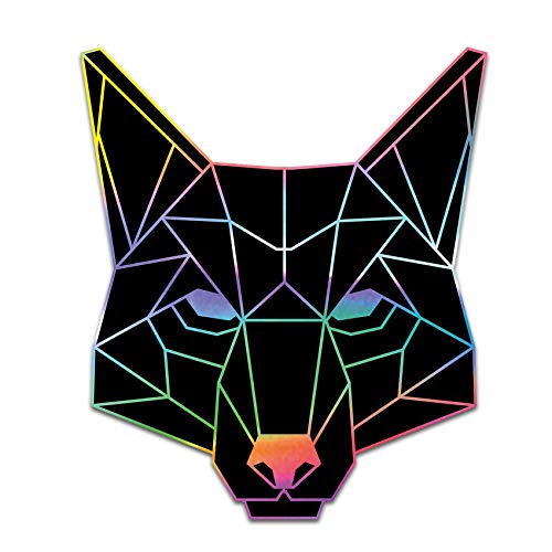 Finest Folia 2 x Polygon Tier Sticker Hologramm Aufkleber Tiere Origami Geometrisch Selbstklebend Kunst für Auto Motorrad Laptop Kühlschrank Wand Dekor R117 (Fuchs) von Finest Folia