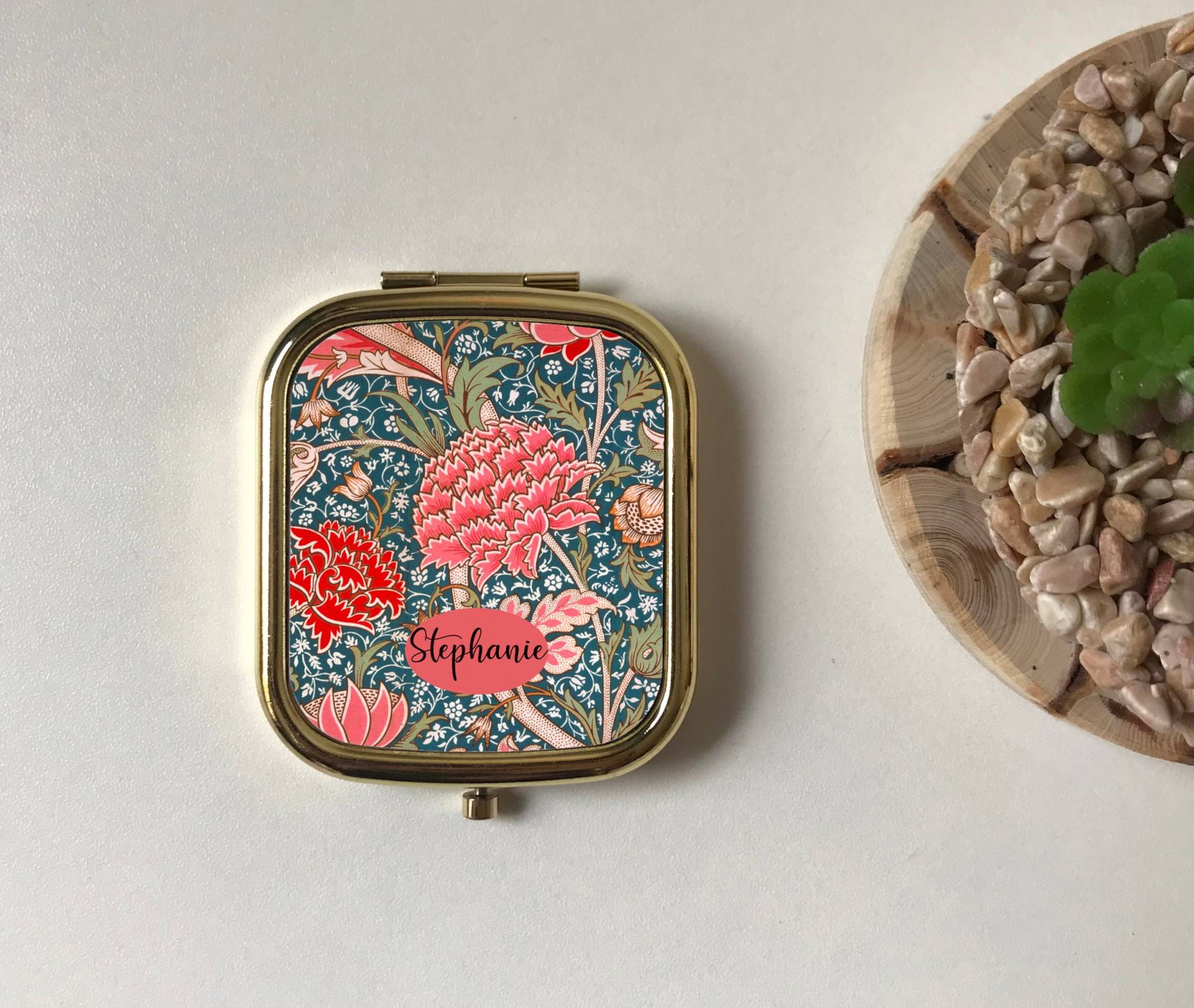 William Morris Personalisierter Taschenspiegel Taschenspiegel, Andenken, Geschenk Frau, Hochzeitsgeschenke, Mitbringsel von FinestGiftDesigns