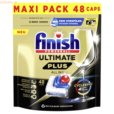 Finish Spülmaschinentabs Ultimate Plus All in 1 3282473 48 Stück von Finish