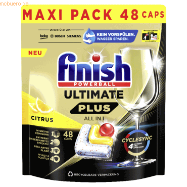 Finish Spülmaschinentabs Ultimate Plus All in 1 Citrus 3282474 48 Stüc von Finish