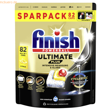 Finish Spülmaschinentabs Ultimate Plus All in 1 Citrus 3283115 82 Stüc von Finish