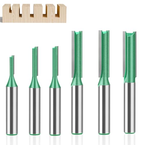 6 Stück 8mm Schaft Nutfräser, Holzfräser Fräser Fräsfräser SchneidmesserØ3mm, 4mm, 5mm, 6mm, 7mm, 8mm, Nutfräser Set, Hartmetall Fräser, Für Holzbearbeitung von Finkow