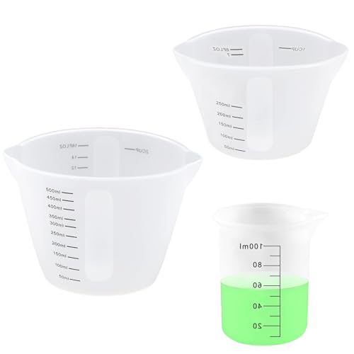 Silikon Messbecher Set, 3 Stück Silikonbecher, Krüge100/250/500ml, Epoxidharz, messbecher aus Silikon, für Gießformen, Diy Handmade,Küche Silikon Messbecher Set, 3 Stück Silikonbecher, Krüge100/250/500ml, Epoxidharz, messbecher aus Silikon, für Gießformen, Diy Handmade,Küche von Finkow