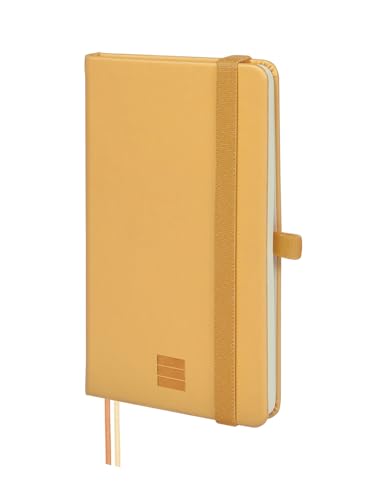 Finocam - Notizbuch Nexo Festeinband Horizontal Liniert Camel | Kleines Notizbuch mit perforierten Blättern | Innentasche und Stifthalter | 72 Seiten, Ideal zum Schreiben von Finocam