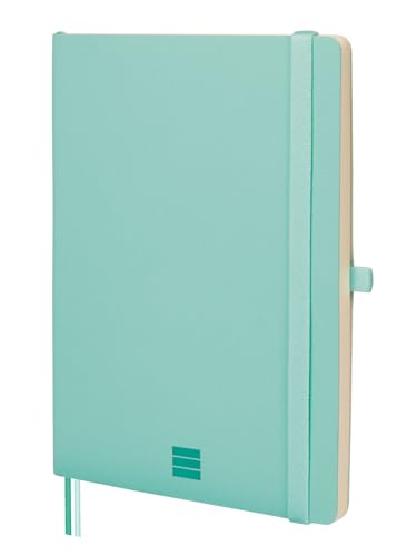 Finocam - Notizbuch Nexo Flexibler Einband Horizontal Liniert Türkis | Notizbuch DIN A5 mit perforierten Blättern | Innentasche und Stifthalter | 72 Seiten, Ideal zum Schreiben von Finocam