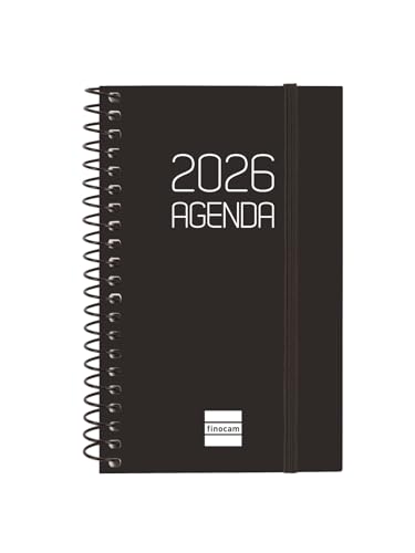 Finocam - Kalender mit DuoBand Notizblock 2026, Wochenansicht, Queransicht, Januar 2026 - Dezember 2026 (12 Monate), Rot, Spanisch von Finocam
