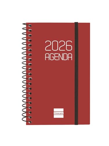 Finocam - Kalender mit DuoBand Notizblock 2026, Wochenansicht, Queransicht, Januar 2026 - Dezember 2026 (12 Monate), Schwarz, Spanisch von Finocam