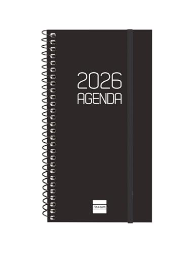 Finocam - Kalender mit Notizblock DuoBand 2026, 1 Tag Seite, Januar 2026 - Dezember 2026 (12 Monate), Schwarz, Spanisch von Finocam