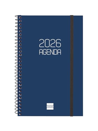 Finocam - Kalender mit Notizblock DuoBand 2026, 1 Tag Seite Januar 2026 - Dezember 2026 (12 Monate), Rot, Spanisch von Finocam