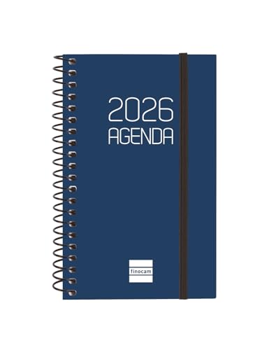 Finocam - Kalender mit Notizblock DuoBand 2026, Wochenansicht, Queransicht, Januar 2026 - Dezember 2026 (12 Monate), Blau, Spanisch von Finocam