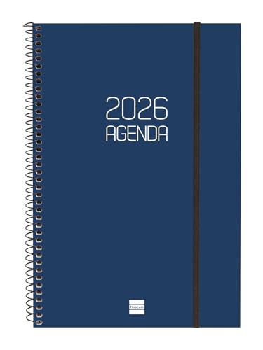 Finocam - Kalender mit Notizblock DuoUno 2026, 1 Tag Seite, Januar 2026 - Dezember 2026 (12 Monate), Blau, Spanisch von Finocam