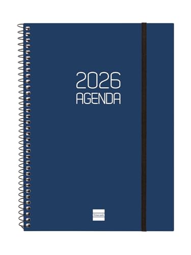 Finocam - Kalender mit Notizblock DuoUno 2026, 1 Tag Seite, Januar 2026 - Dezember 2026 (12 Monate), Bordeaux, Spanisch von Finocam