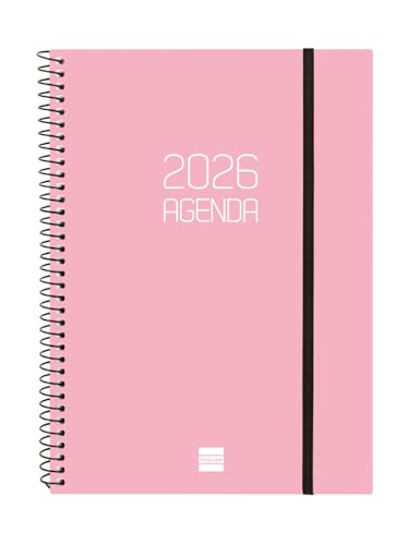 Finocam - Kalender mit Notizblock DuoUno 2026, Wochenansicht, Januar 2026 - Dezember 2026 (12 Monate), Bordeaux, Spanisch von Finocam