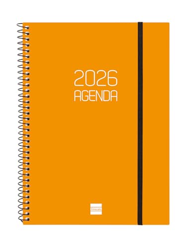 Finocam - Kalender mit Notizblock DuoUno 2026, Wochenansicht, Queransicht, Januar 2026 - Dezember 2026 (12 Monate), Schwarz, Spanisch von Finocam