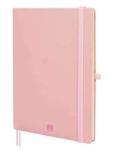Finocam - Notizbuch Nexo Festeinband Glatt Rosa | Großes Notizbuch mit perforierten Blättern | Innentasche und Stifthalter | 72 Blätter, Ideal zum Schreiben und Zeichnen von Finocam