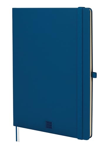 Finocam - Notizbuch Nexo Festeinband Dotted-Gepunktet Marineblau | Großes Notizbuch mit perforierten Blättern | Innentasche und Stifthalter | 72 Seiten, Ideal als Bullet Journal von Finocam