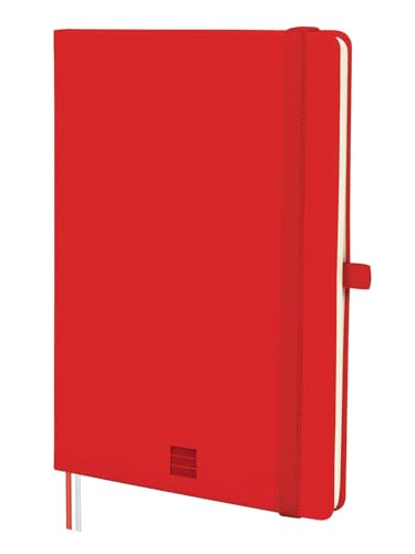 Finocam - Notizbuch Nexo Festeinband Dotted-Gepunktet Rot | Notizbuch DIN A5 mit perforierten Blättern | Innentasche und Stifthalter | 72 Seiten, Ideal als Bullet Journal von Finocam