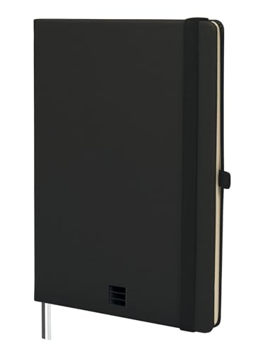 Finocam - Notizbuch Nexo Festeinband Dotted-Gepunktet Schwarz| Notizbuch DIN A5 mit perforierten Blättern | Innentasche und Stifthalter | 72 Seiten, Ideal als Bullet Journal von Finocam