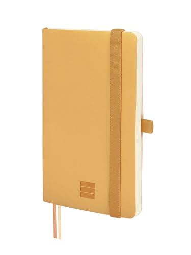 Finocam - Notizbuch Nexo Flexibler Einband Dotted-Gepunktet Camel | Kleines Notizbuch mit perforierten Blättern | Innentasche und Stifthalter | 72 Seiten, Ideal als Bullet Journal von Finocam
