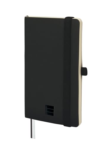 Finocam - Notizbuch Nexo Flexibler Einband Dotted-Gepunktet Schwarz | Kleines Notizbuch mit perforierten Blättern | Innentasche und Stifthalter | 72 Seiten, Ideal als Bullet Journal von Finocam