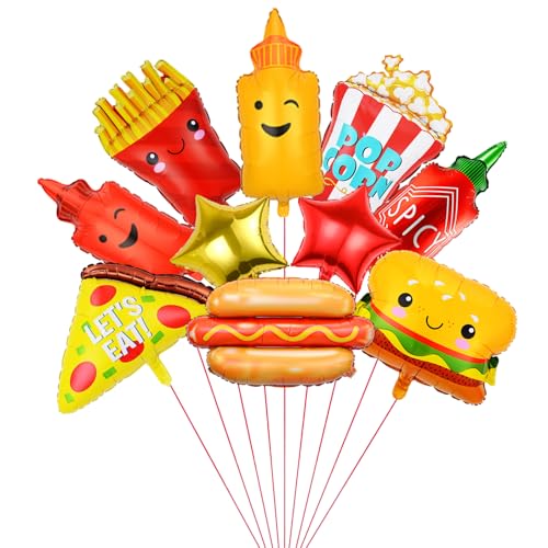 10 Stück Hamburger-Hotdog-Ketchup-Flaschen, Senfflaschen, Folien-Mylar-Luftballons, Lebensmittelballons für Geburtstag, Grillen, Picknick, Kochen, Fast-Food-Snacks, Motto-Party-Dekorationen 10 Stück Hamburger-Hotdog-Ketchup-Flaschen, Senfflaschen, Folien-Mylar-Luftballons, Lebensmittelballons für Geburtstag, Grillen, Picknick, Kochen, Fast-Food-Snacks, Motto-Party-Dekorationen von Finypa