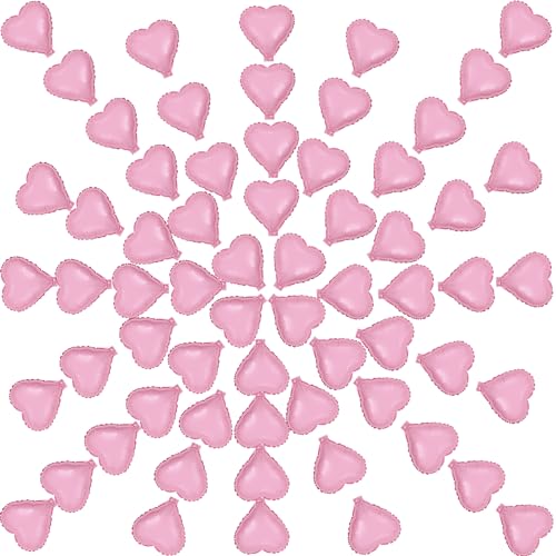 100 Stück 12,7 cm große Stern-Folienballons in Sternform, für Geburtstagsparty, Hochzeit, Babyparty, Geschlechtsoffenbarung, Geburtstag oder Verlobungsparty-Dekoration (rosa Herz) von Finypa