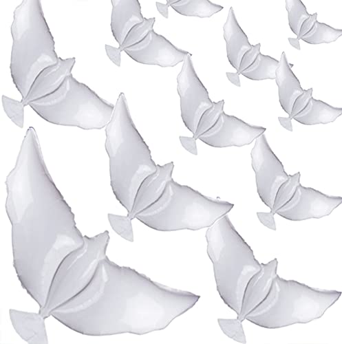 18-Pack Weiße Friedenstaube Ballon Fliegende Taube für Hochzeiten, Jubiläum, Taufen Geburtstage und Gedenkstätten Umweltfreundliche biologisch Heliumballons für Hochzeit Geburtstag Verlobungsparty von Finypa