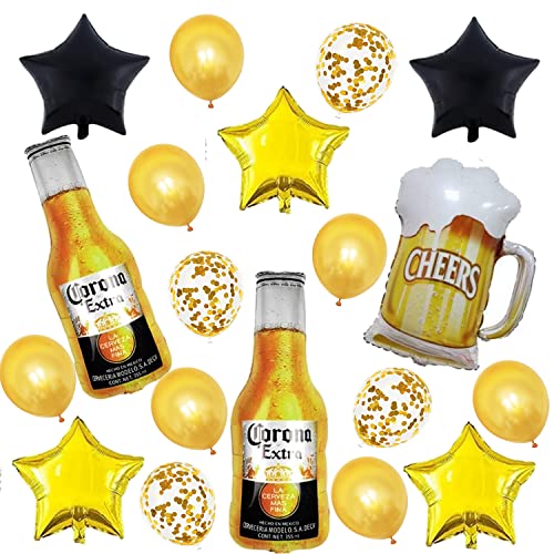 Finypa 21pcs Corona Bier Themed Party Supplies, 21 Stück, Silber, Schwarz, Ballonarch, Ballons, Bier, Stern, Aluminium, 21. Geburtstag, Damen, Frauen, Junge Erwachsene Finypa 21pcs Corona Bier Themed Party Supplies, 21 Stück, Silber, Schwarz, Ballonarch, Ballons, Bier, Stern, Aluminium, 21. Geburtstag, Damen, Frauen, Junge Erwachsene von Finypa