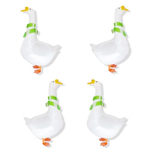 4 x Luftballons mit Gans-Motiv, eine alberne Gänseblume, Geburtstagsdekoration, niedliche Haustier-Luftballons, perfekt für Geburtstagsparty-Dekorationen, Babyparty, Frühling, Outdoor, Party von Finypa