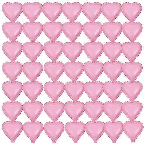 50 Stück Valentinstag Folienballons in Herzform – 25,4 cm rosa Mylar-Luftballons für Hochzeit, Geburtstag, Verlobung und Party-Dekoration 50 Stück Valentinstag Folienballons in Herzform – 25,4 cm rosa Mylar-Luftballons für Hochzeit, Geburtstag, Verlobung und Party-Dekoration von Finypa