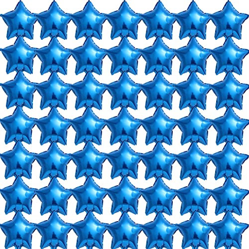 50Pcs 10" Blaue Folie Stern Ballons, Fünf-Punkt Stern Mylar Ballons für Baby Dusche, Geschlecht Enthüllen, Hochzeit, Geburtstag oder Verlobungsparty Dekoration von Finypa