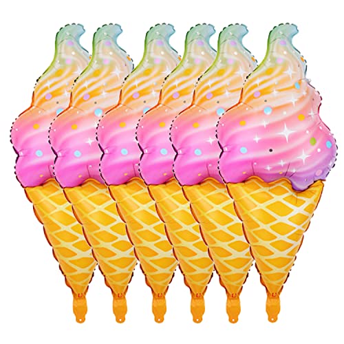 6 Stück Regenbogenfarben, Eiscreme-Folienballons, Partyzubehör, Dekorationen, Essen, Sommer, Strand, Babyparty, Geburtstagsparty, Dekorationen, Kegelballon, Süßigkeitenballons, 94 cm 6 Stück Regenbogenfarben, Eiscreme-Folienballons, Partyzubehör, Dekorationen, Essen, Sommer, Strand, Babyparty, Geburtstagsparty, Dekorationen, Kegelballon, Süßigkeitenballons, 94 cm von Finypa