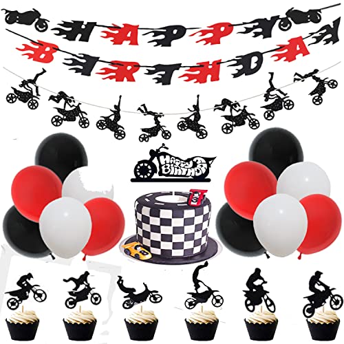 60 Stück Dirt Bike Party Supplies - Dekoration Banner Kuchen Cupcake Topper für Motocross Thema Geburtstag Mann oder Junge - Reitzimmer Wanddekoration Motorrad 60 Stück Dirt Bike Party Supplies - Dekoration Banner Kuchen Cupcake Topper für Motocross Thema Geburtstag Mann oder Junge - Reitzimmer Wanddekoration Motorrad von Finypa