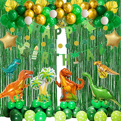 Dinosaurier-Geburtstagsparty-Dekorationen und Luftballons, Dinosaurier-Luftballons, Happy Birthday-Luftballons, Vorhänge, für Dino Dinosaurier-Geburtstag, Babyparty, Party für Jungen und Kinder von Finypa