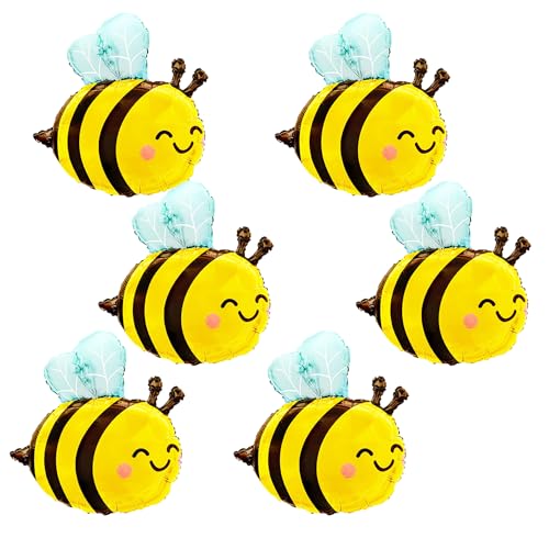 Finypa 6 x niedliche Bienen-Luftballons mit lächelndem Gesicht, schöne Wald-Honigbienenenen-Ballons, Bienen-Geburtstagsparty-Dekorationen, Zubehör, Bienen-Thema, Geburtstagszubehör, Finypa 6 x niedliche Bienen-Luftballons mit lächelndem Gesicht, schöne Wald-Honigbienenenen-Ballons, Bienen-Geburtstagsparty-Dekorationen, Zubehör, Bienen-Thema, Geburtstagszubehör, von Finypa