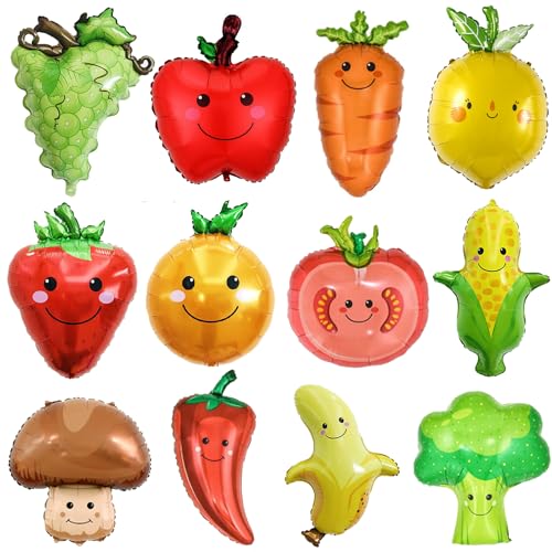 Finypa Gemüseballons, Obst-Folienballons, 12 Stile, Obst- und Gemüse-Party-Dekoration, Obst, Geburtstag, Aluminiumfolie, Heliumballon für Sommerparty, Hochzeit, Babyparty Finypa Gemüseballons, Obst-Folienballons, 12 Stile, Obst- und Gemüse-Party-Dekoration, Obst, Geburtstag, Aluminiumfolie, Heliumballon für Sommerparty, Hochzeit, Babyparty von Finypa