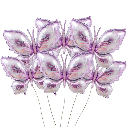 Finypa Violette Schmetterlingsballons, 6 Stück, 101,6 cm, Rosa, Lila, Mylar-Folie, Mylar-Luftballons für Schmetterling, Babyparty, Dekoration für Schmetterlings-Motto-Party, Hochzeit, Geburtstag, Finypa Violette Schmetterlingsballons, 6 Stück, 101,6 cm, Rosa, Lila, Mylar-Folie, Mylar-Luftballons für Schmetterling, Babyparty, Dekoration für Schmetterlings-Motto-Party, Hochzeit, Geburtstag, von Finypa