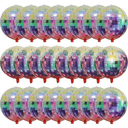 Große, mehrfarbige Discokugel-Luftballons, 55,9 cm, 24 Stück, 4D-Disco-Luftballons, 70er, 80er, 90er-Jahre, Disco-Party-Dekorationen, Happy New Year, Ballon Welcoome 2023 Dekorationen Große, mehrfarbige Discokugel-Luftballons, 55,9 cm, 24 Stück, 4D-Disco-Luftballons, 70er, 80er, 90er-Jahre, Disco-Party-Dekorationen, Happy New Year, Ballon Welcoome 2023 Dekorationen von Finypa