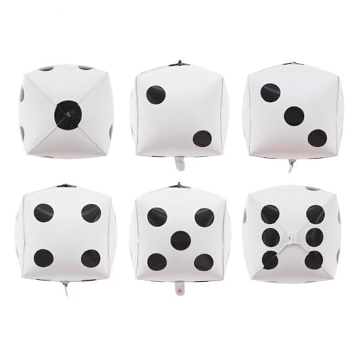 Finypa Würfelballon, 30,5 cm, Würfel-Folienballon, 4D-Aluminium-Mylar-Ballon, Weiß, 6 Stück, Hexaeder, Sport, für Spieleabend, Las Vegas, Geburtstag, Abschlussfeier, Abschlussball Finypa Würfelballon, 30,5 cm, Würfel-Folienballon, 4D-Aluminium-Mylar-Ballon, Weiß, 6 Stück, Hexaeder, Sport, für Spieleabend, Las Vegas, Geburtstag, Abschlussfeier, Abschlussball von Finypa