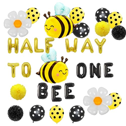 Finypa Half Way to Bee One Decoration Bee Half Birthday Decoration Half Way To One Decoration Half Birthday Balloons Half Birthday Party Supplies Bee Decorations Supplies Finypa Half Way to Bee One Decoration Bee Half Birthday Decoration Half Way To One Decoration Half Birthday Balloons Half Birthday Party Supplies Bee Decorations Supplies von Finypa